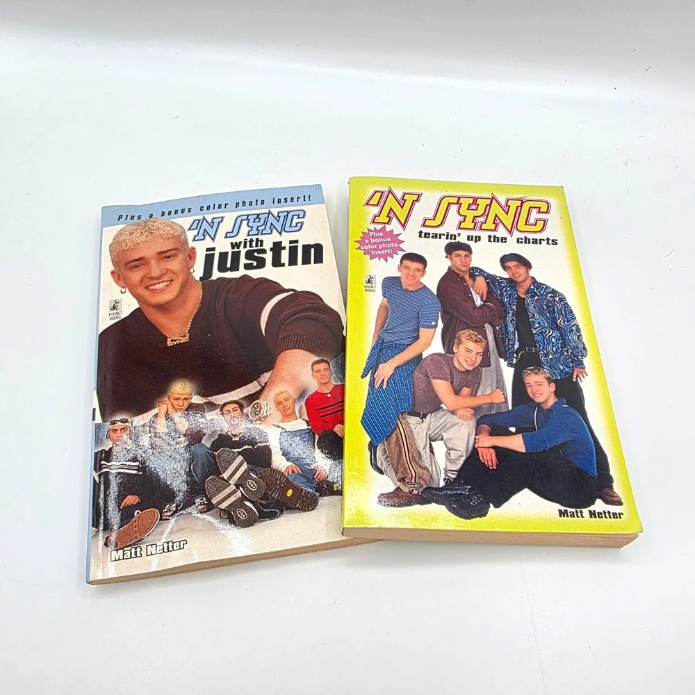 2 Vintage NSYNC Books Matt Netter Tearin Up the Charts & With Justin Timberlake